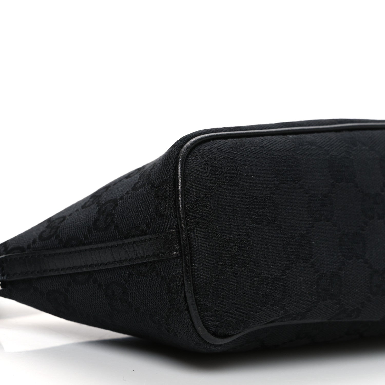 Gucci Denim Monogram Boat Pochette Black 9 of 10