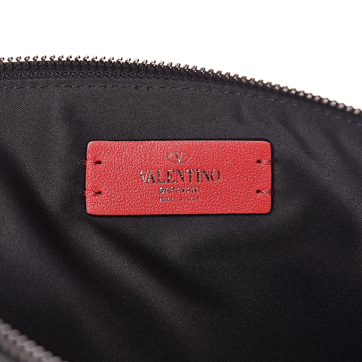 Valentino Garavani Calfskin VRing Clutch Pouch Black 6 of 6