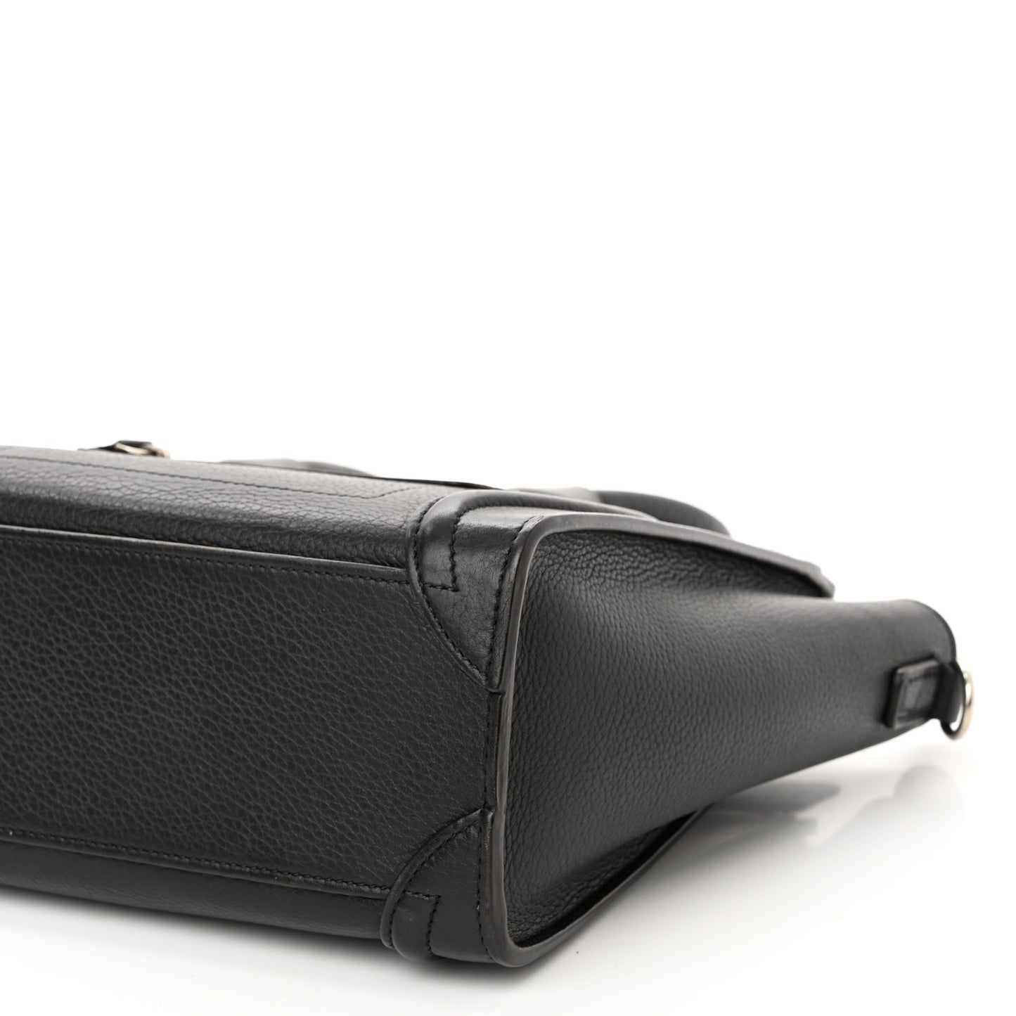 Drummed Calfskin Nano Luggage Black