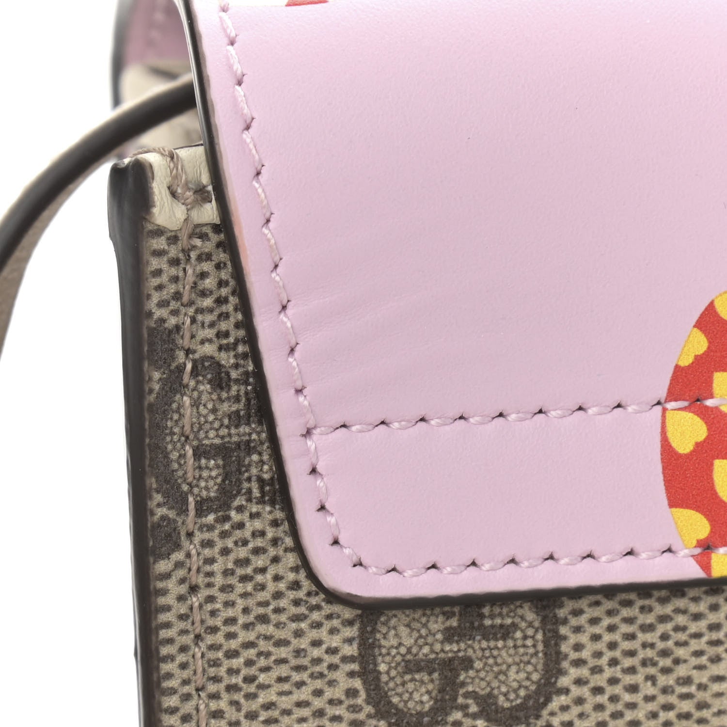 Gucci GG Supreme Monogram Les Pommes Mini Padlock Top Handle Shoulder Bag Beige Ebony Multicolor Cotton Candy Pink 11 of 12