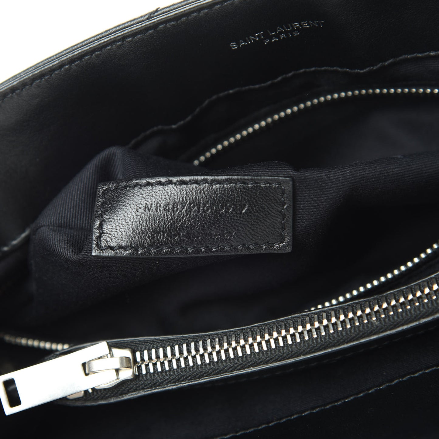 Calfskin Y Quilted Monogram Medium Loulou Chain Satchel Black
