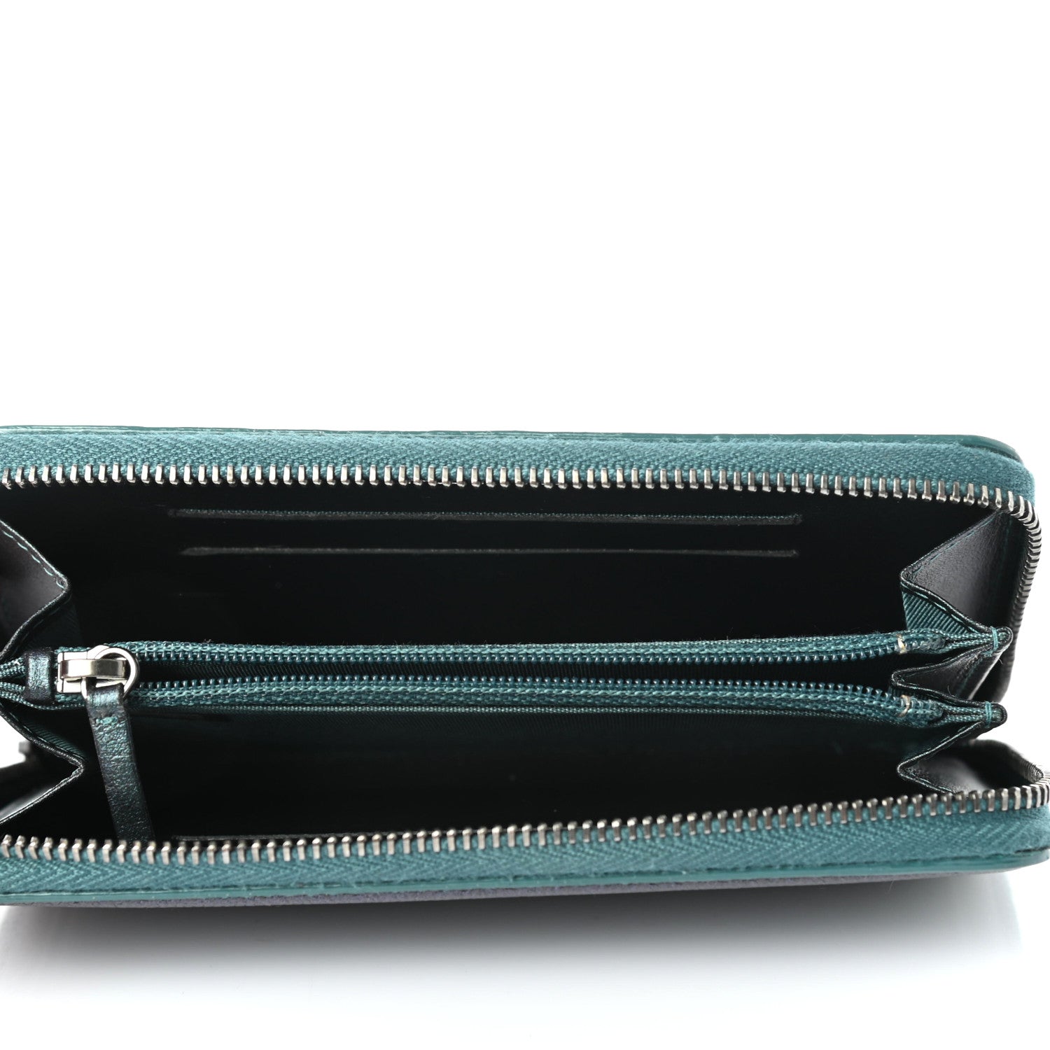 Chanel Iridescent Caviar Quilted Medium Filigree Zip Around Wallet Dark Turquoise 5 of 8