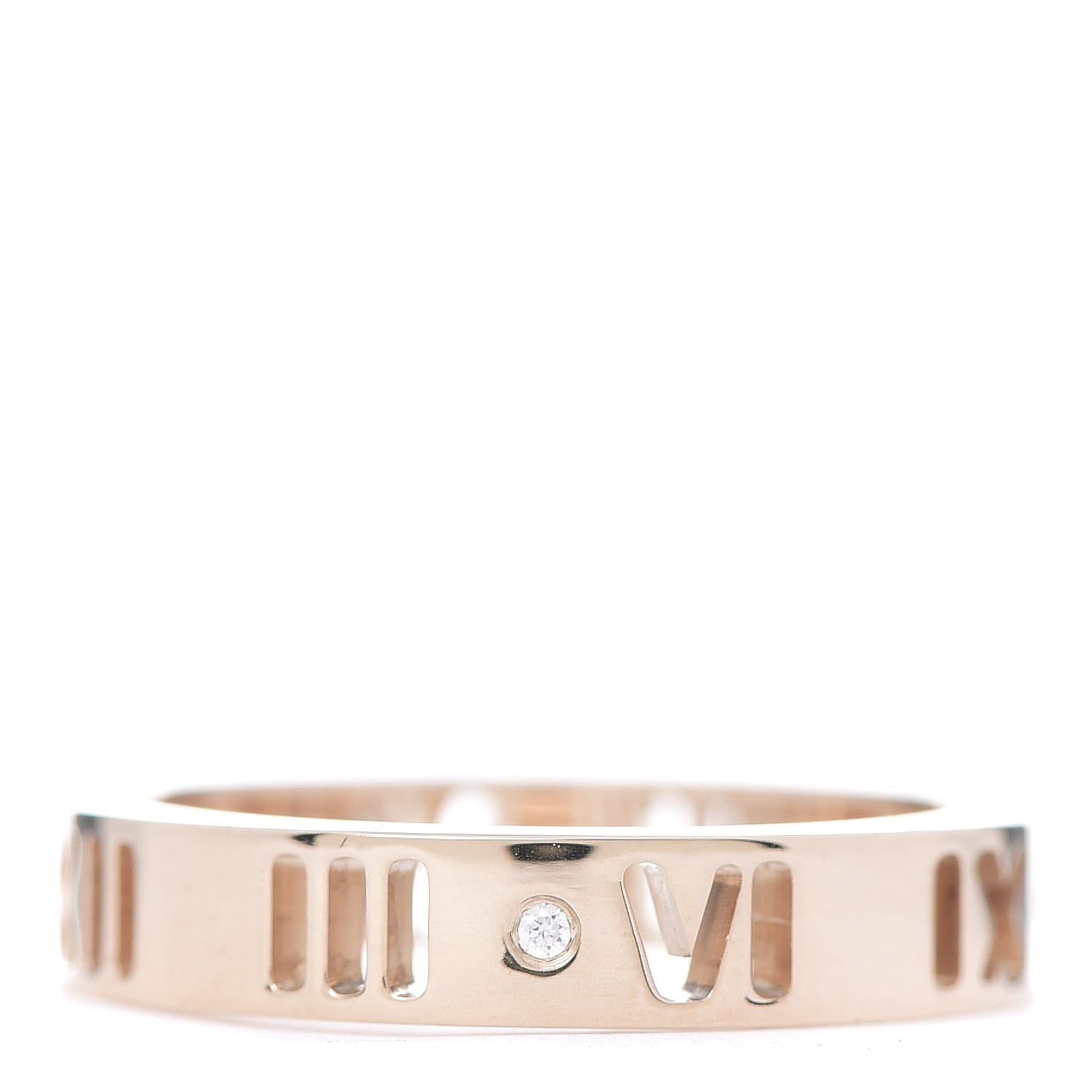 Tiffany 18K Rose Gold Diamond Atlas Pierced Ring 47 4.25 3 of 4