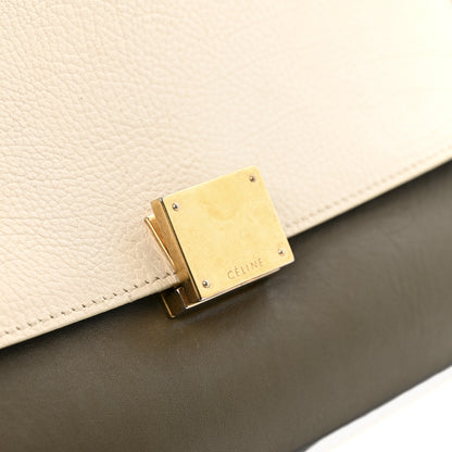 Celine Bullhide Smooth Calfskin Suede Medium Tri-Color Trapeze White Multicolor 13 of 15