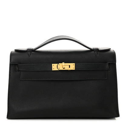 Hermes Swift Kelly Pochette Clutch Black 1 of 15