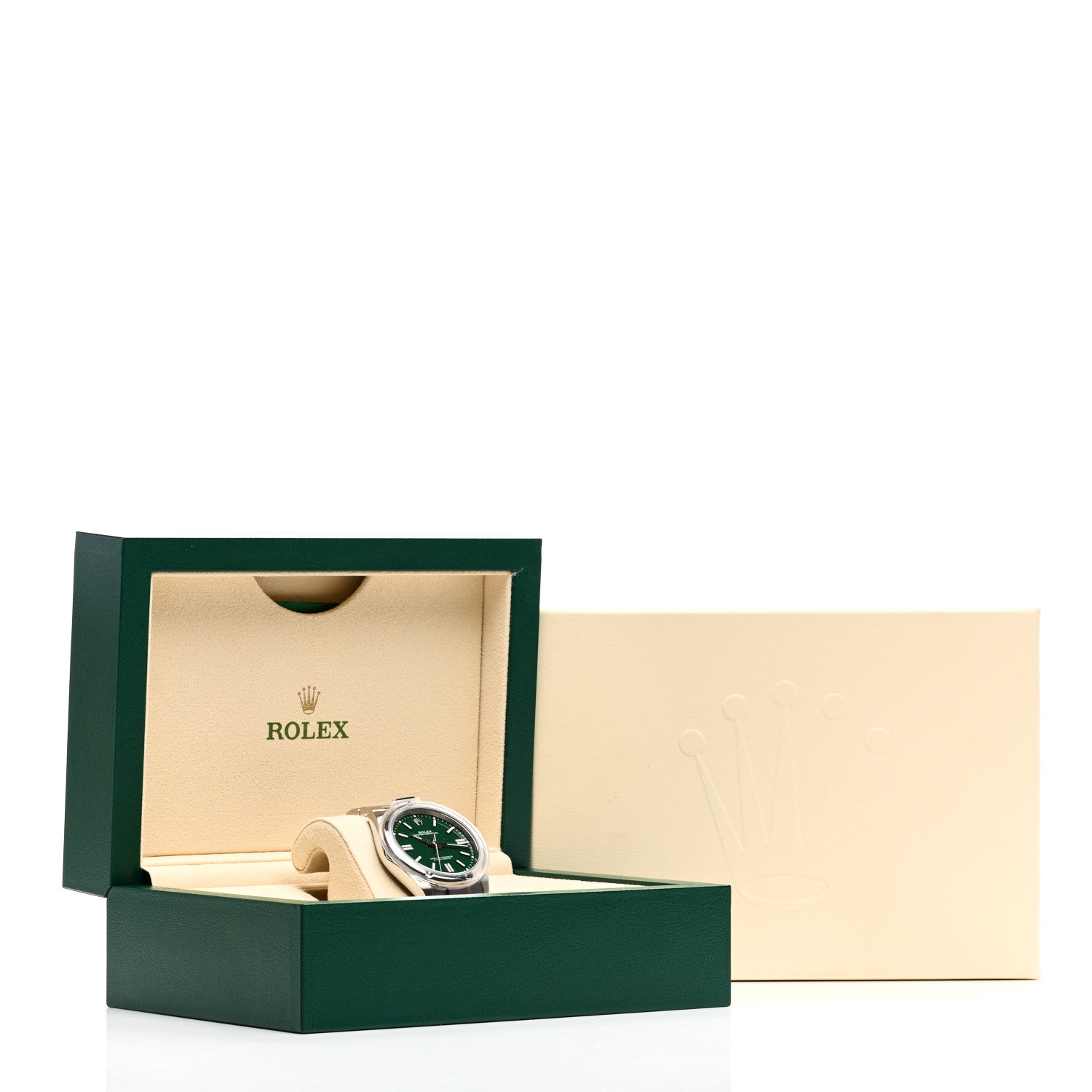 Rolex Stainless Steel 41mm Oyster Perpetual Watch Green 124300 5 of 5