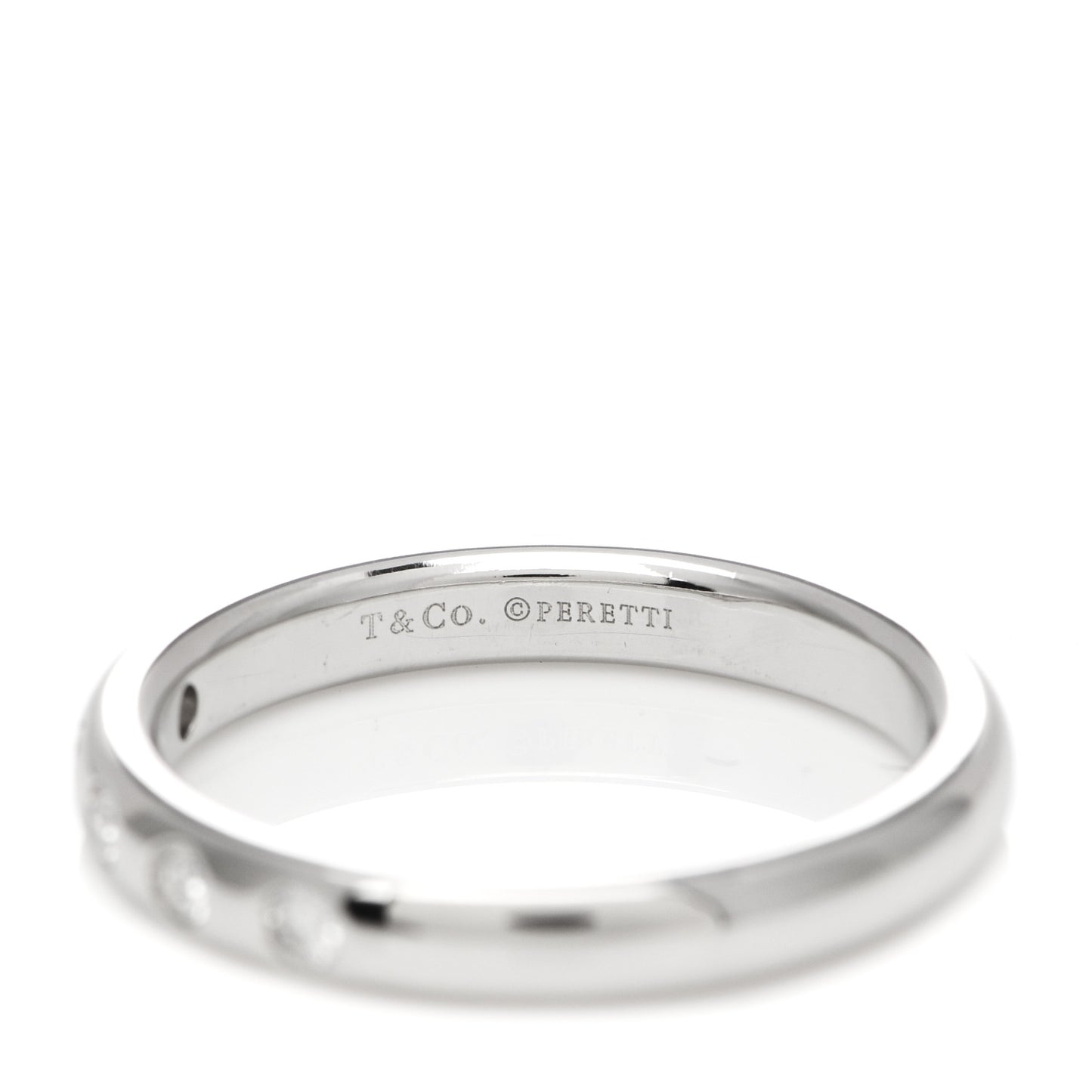Platinum Diamond Elsa Peretti Stacking Band Ring 50 5.5