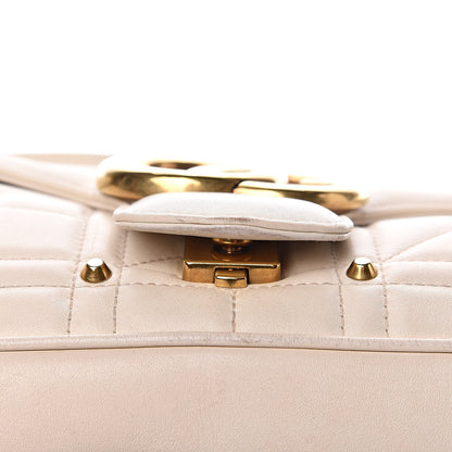 Gucci Calfskin Matelasse Studded Medium GG Marmont Shoulder Bag White 11 of 17
