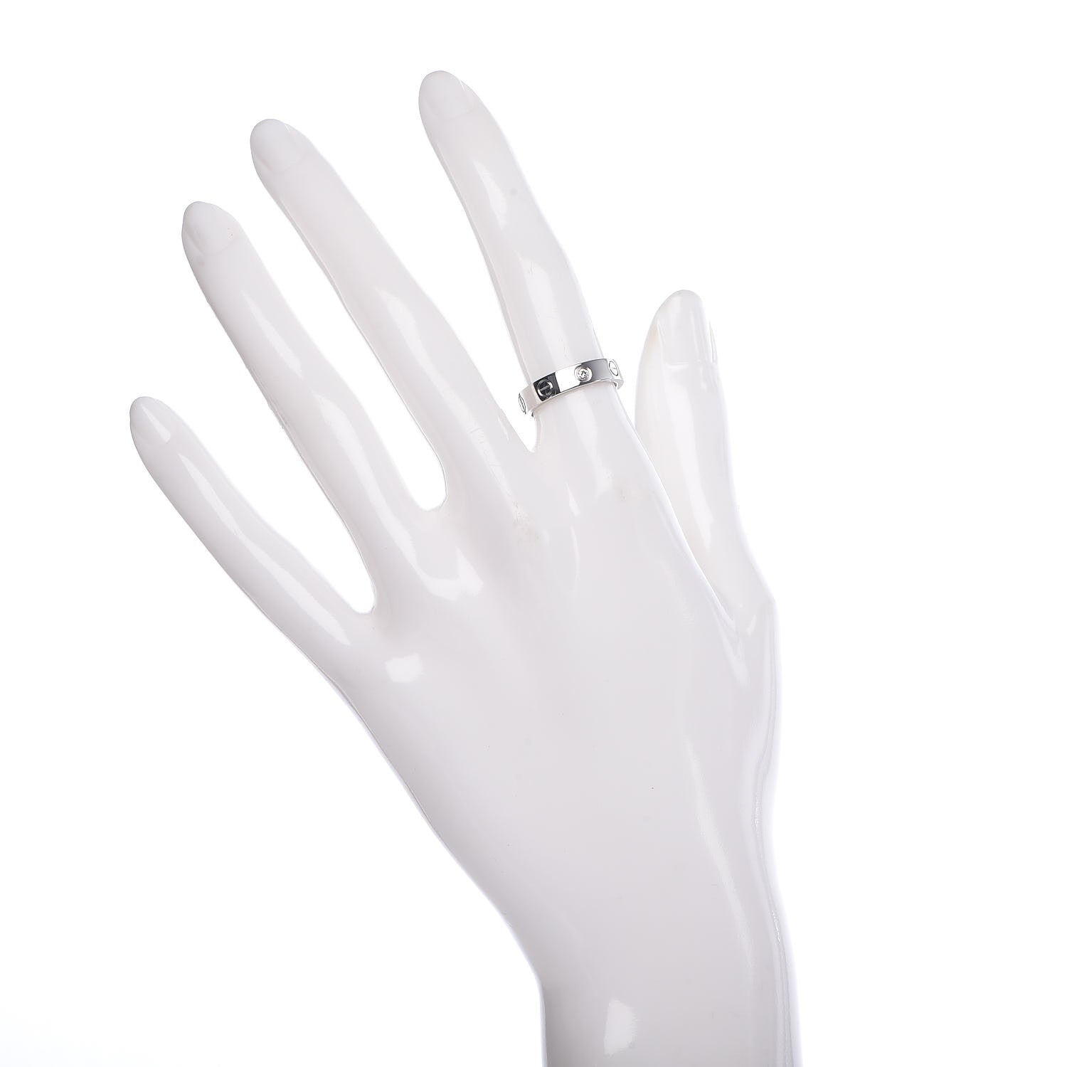 Cartier 18K White Gold Diamond 3.5mm LOVE Wedding Band Ring 49 4.75 2 of 4