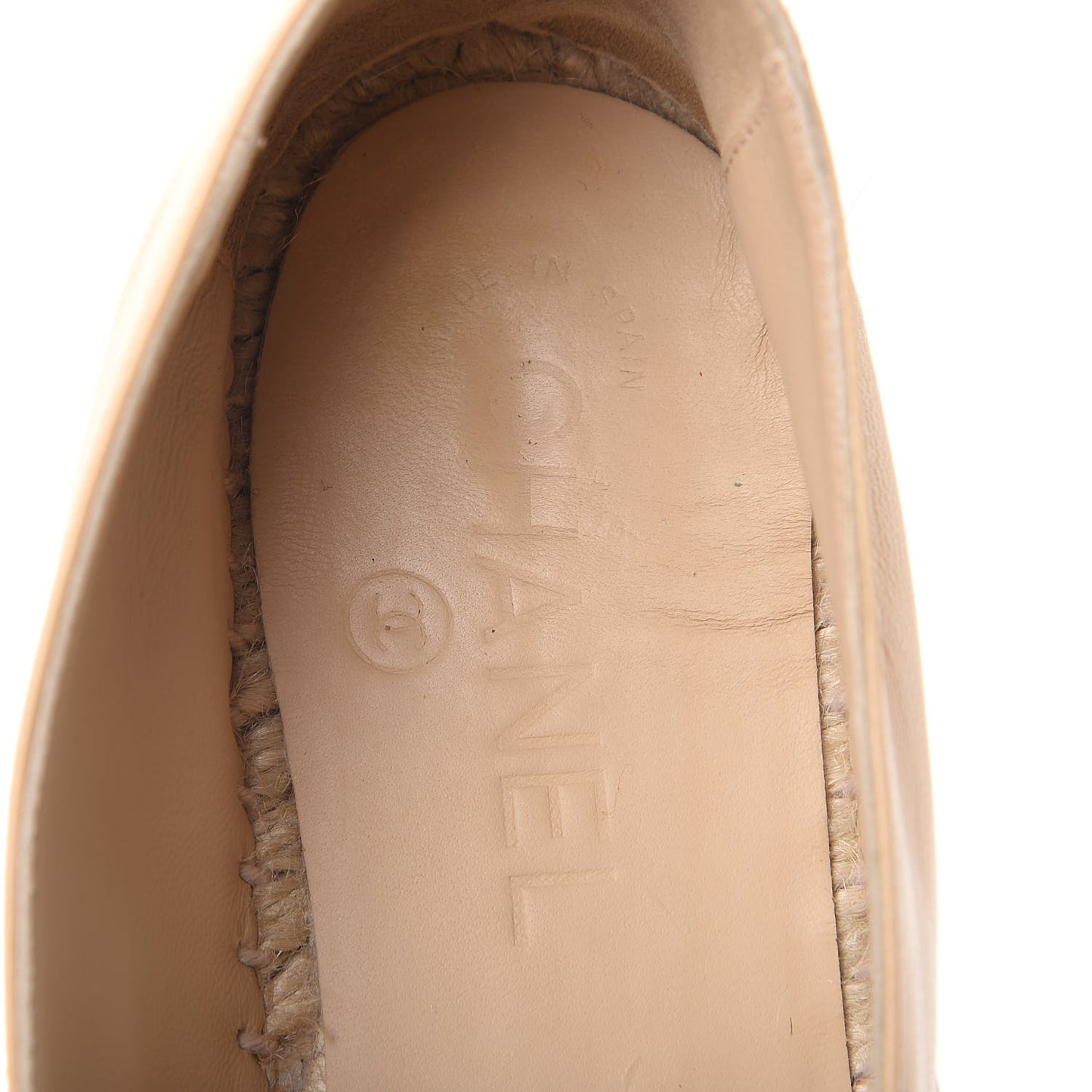 Lambskin CC Espadrilles 37 Beige Black