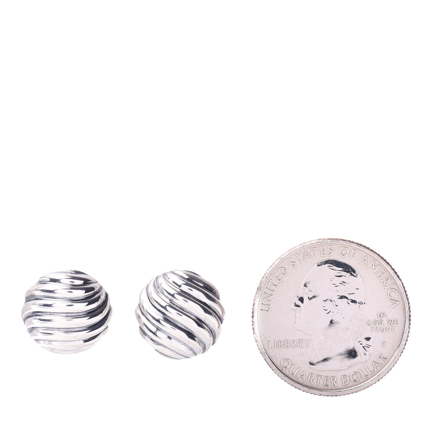 Sterling Silver 14mm Sculpted Cable Stud Earrings