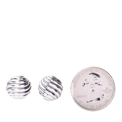 David Yurman Sterling Silver 14mm Sculpted Cable Stud Earrings 2 of 4
