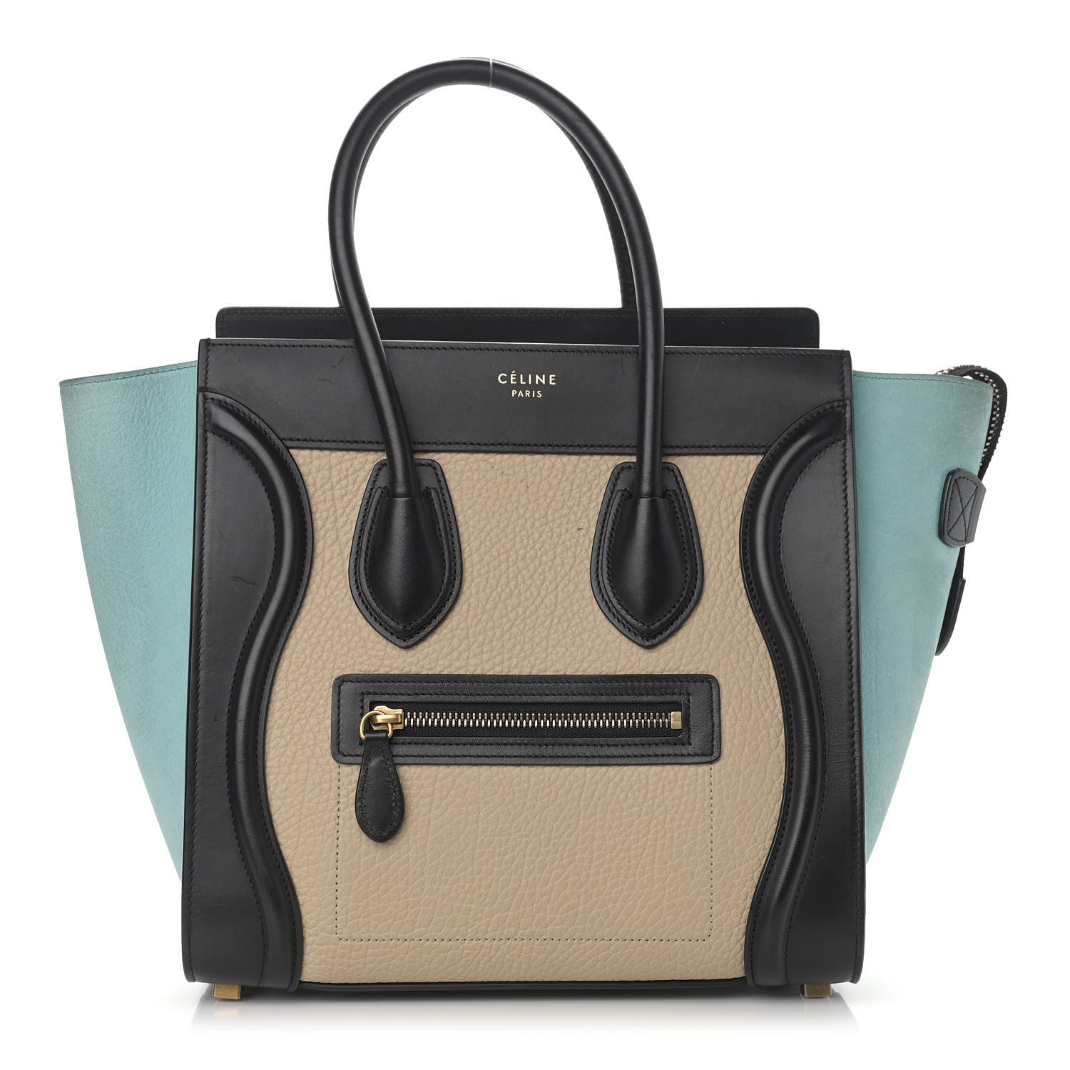 Celine Bullhide Drummed Calfskin Micro Tri-Color Luggage Antarctic 1 of 24