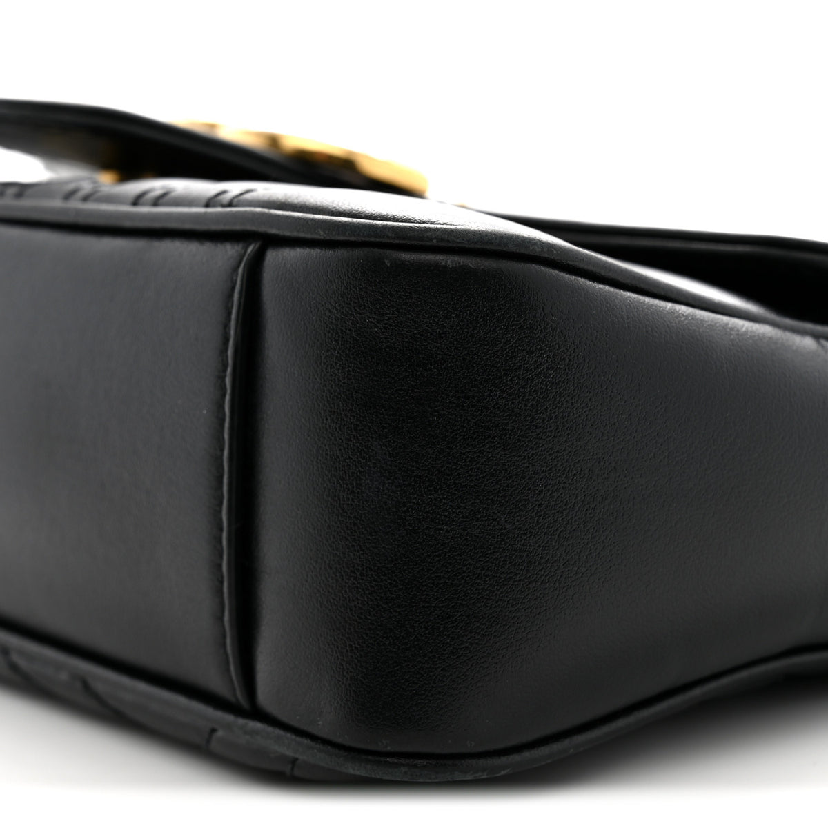 Gucci Calfskin Matelasse Mini GG Marmont Shoulder Bag Black 10 of 14