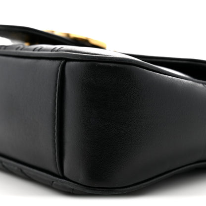 Gucci Calfskin Matelasse Mini GG Marmont Shoulder Bag Black 10 of 14