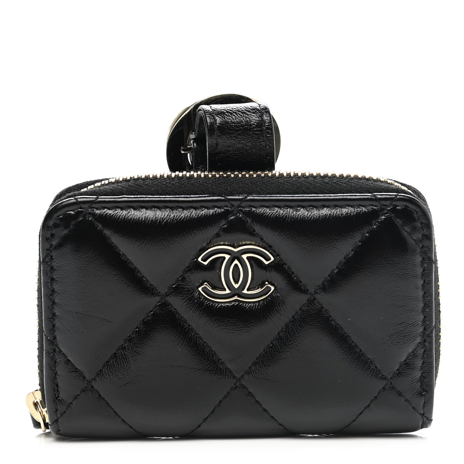 Chanel Shiny Lambskin Coin Purse Bracelet Black 1 of 7