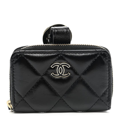 Chanel Shiny Lambskin Coin Purse Bracelet Black 1 of 7