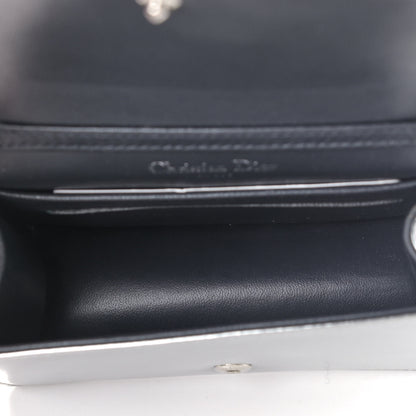Christian Dior Metallic Patent Micro-Cannage Baby Diorama Flap Bag Silver 4 of 4