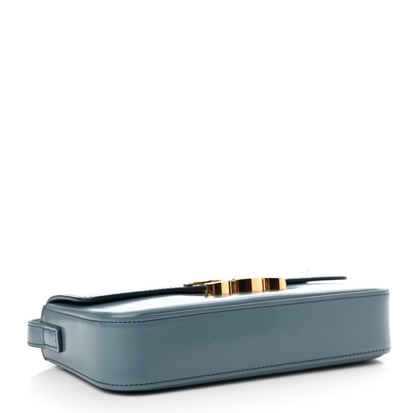 Shiny Calfskin Triomphe Shoulder Bag Denim