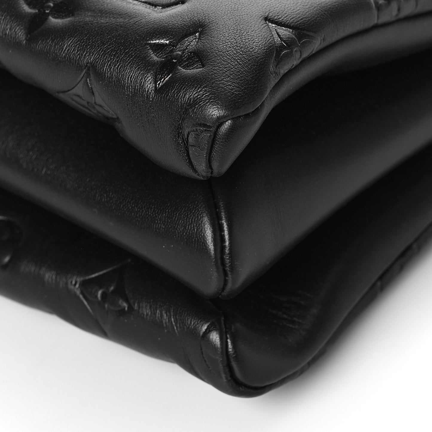Lambskin Embossed Monogram Coussin PM Black