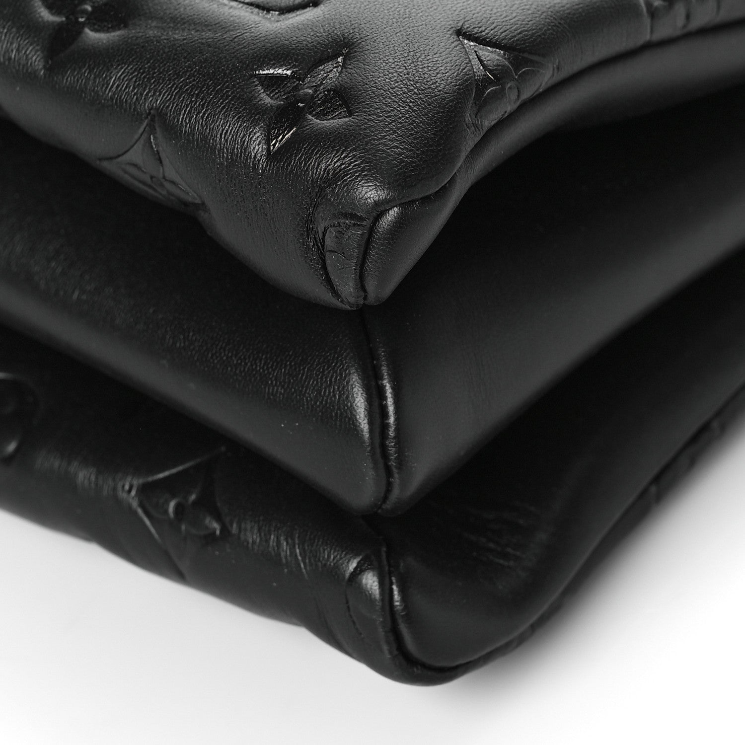 Louis Vuitton Lambskin Embossed Monogram Coussin PM Black 8 of 9