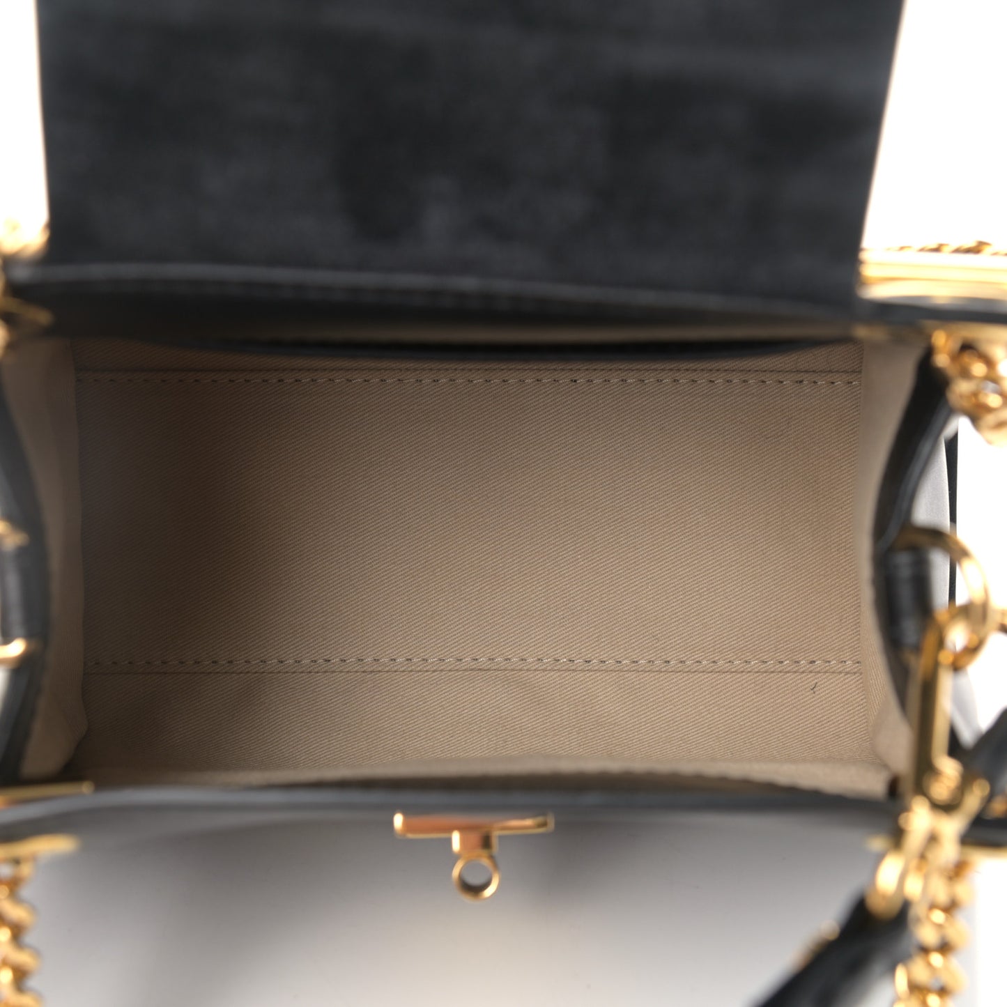 Shiny Calfskin Mini Annie Shoulder Bag Black