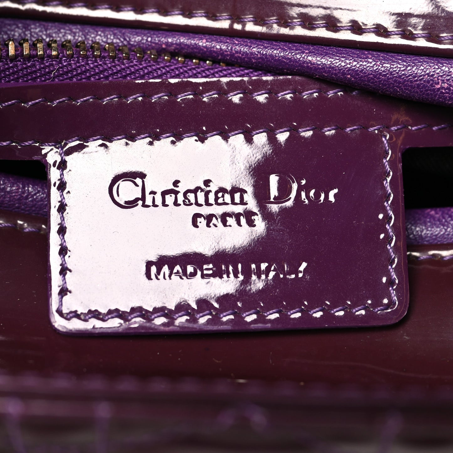 Patent Cannage Medium Lady Dior Purple