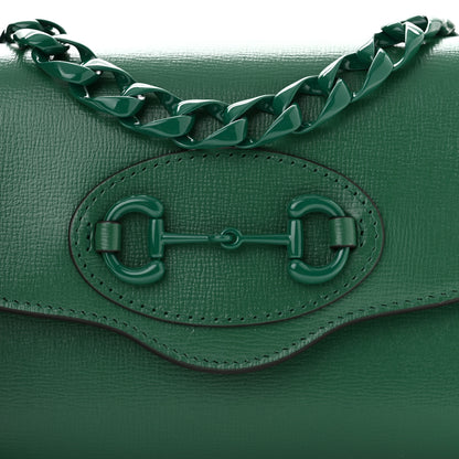 Gucci Azalea Calfskin Web Monochrome Mini Horsebit 1955 Chain Shoulder Bag Emerald 8 of 13