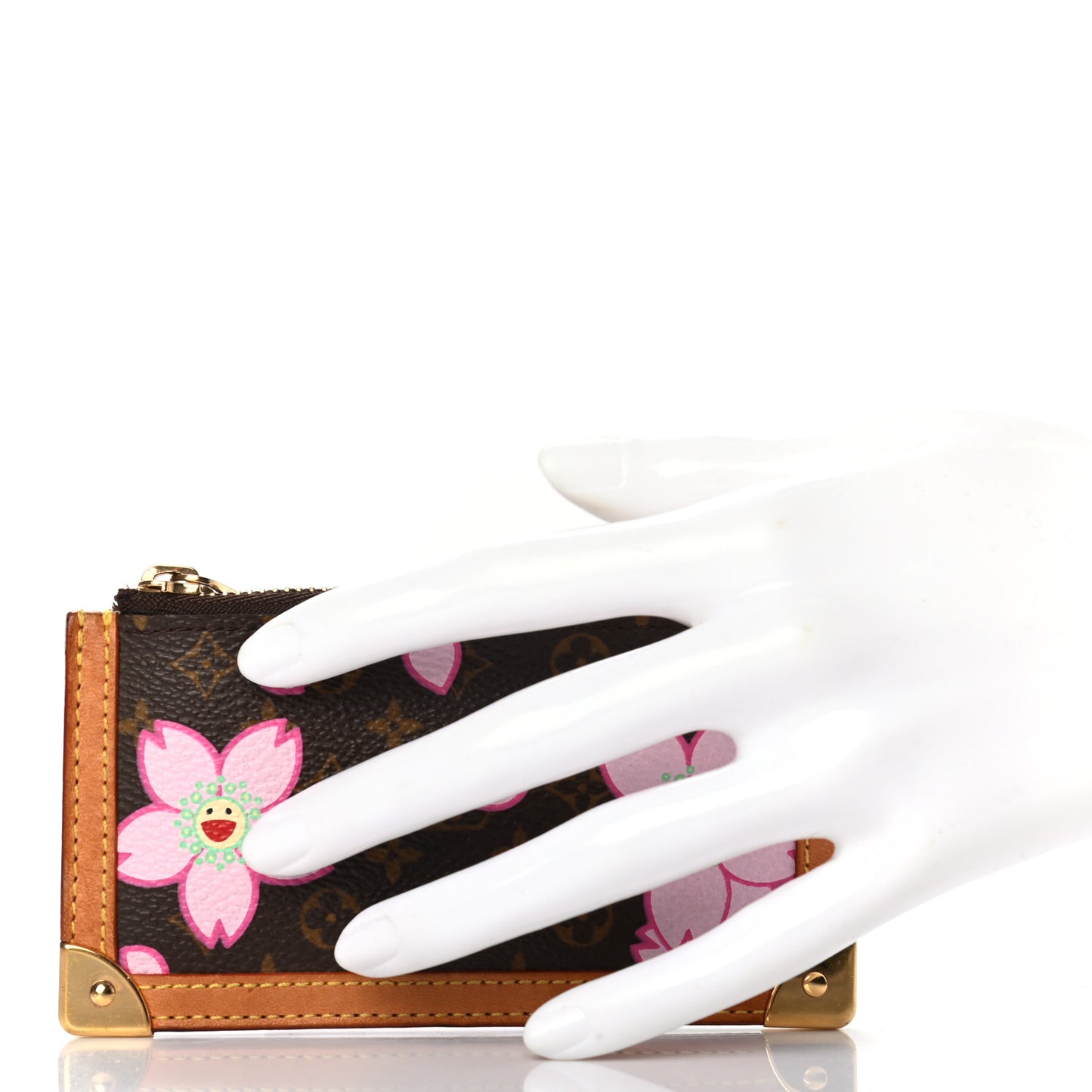 Monogram Cherry Blossom Key Pouch Brown