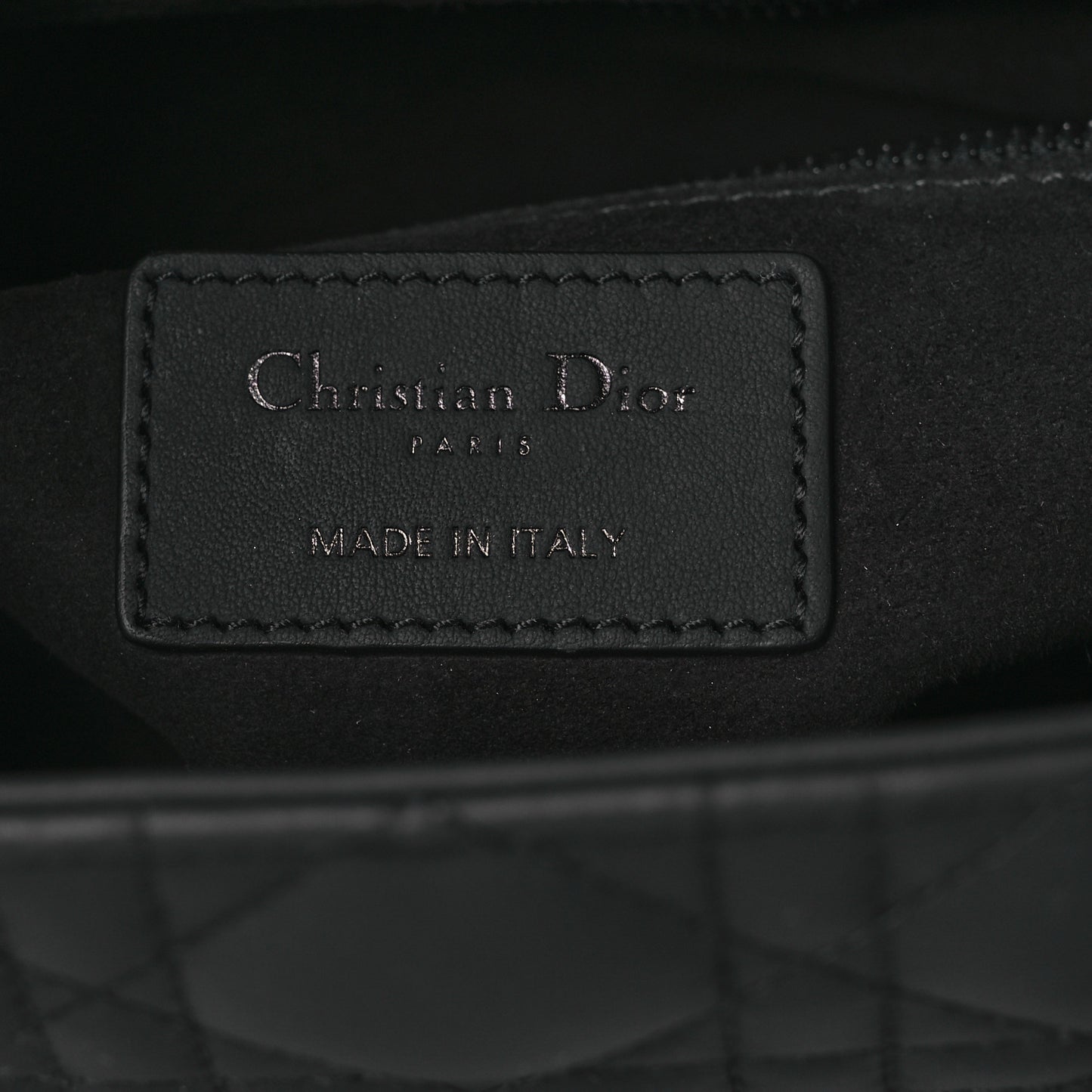 Ultra Matte Calfskin Cannage Medium Lady Dior Black
