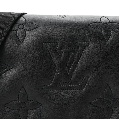 Louis Vuitton Calfskin Bubblegram Wallet On Strap Black 7 of 9
