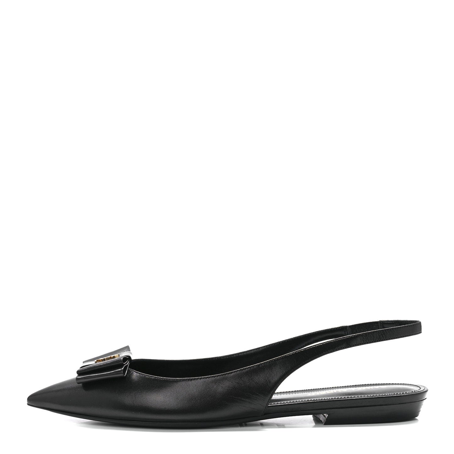 Patent Smooth Lambskin Anais Slingback Flats 38.5 Black