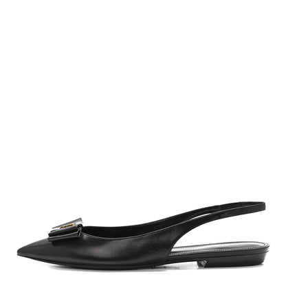 Saint Laurent Patent Smooth Lambskin Anais Slingback Flats 38.5 Black 1 of 9