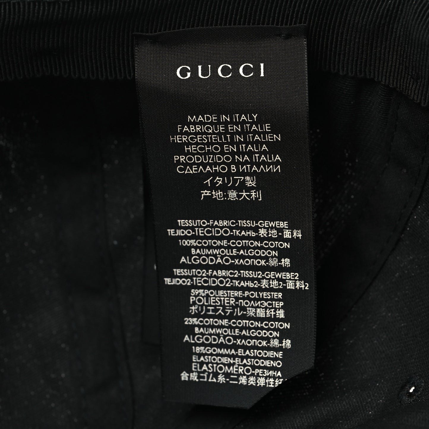 Gabardine Gucci Headband Baseball Hat M Black