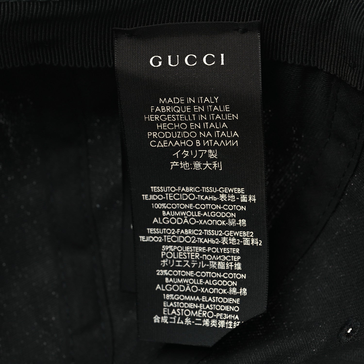 Gucci Gabardine Gucci Headband Baseball Hat M Black 8 of 8