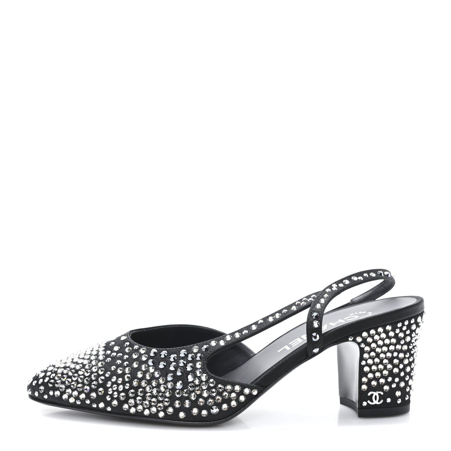Strass Cap Toe CC Slingback Pumps 38.5 Black