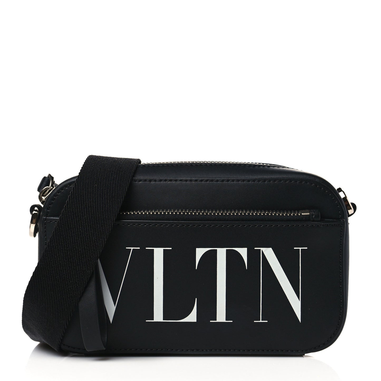 Calfskin VLTN Print Small Crossbody Bag Black