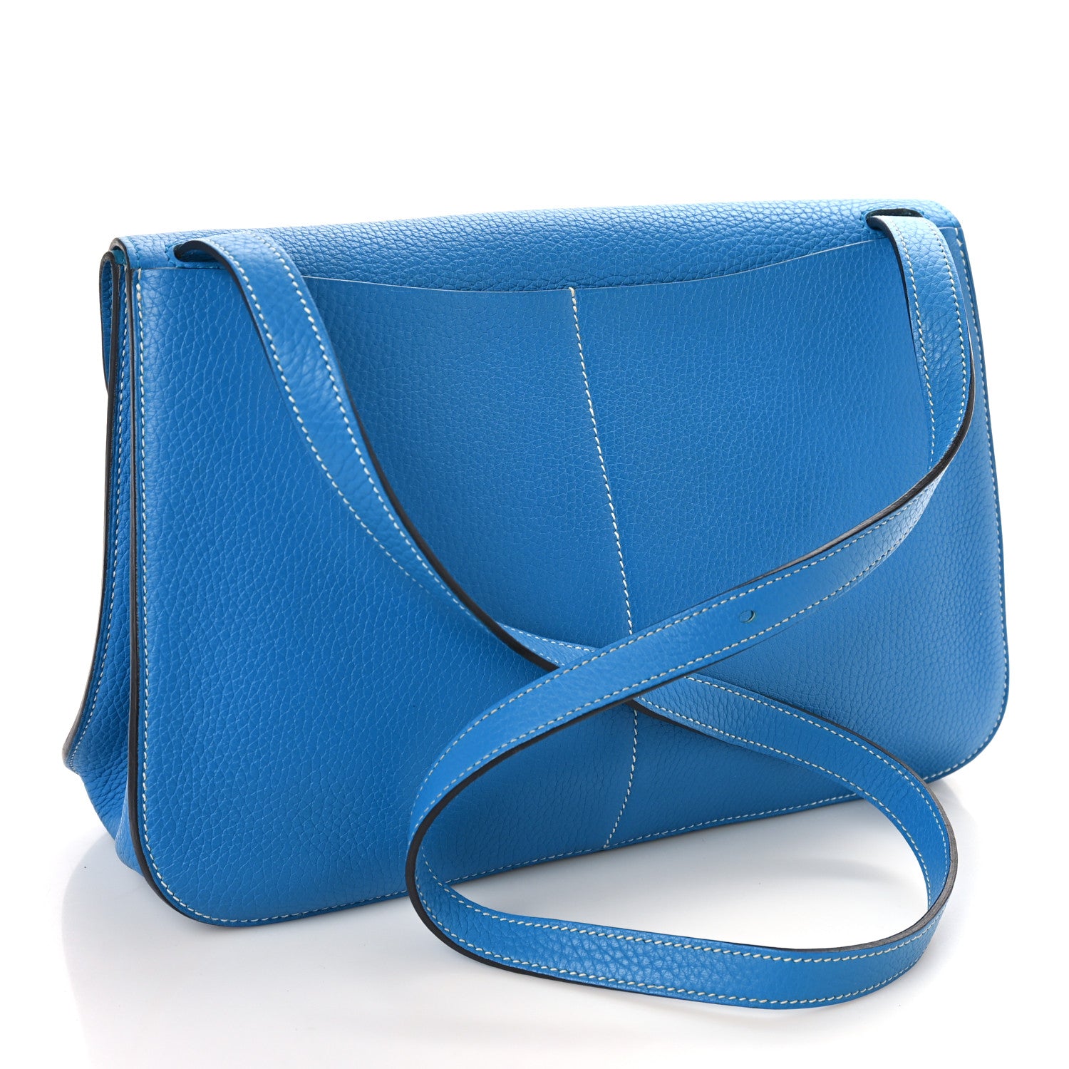 Hermes Taurillon Clemence Halzan 31 GM Bleu Zanzibar 3 of 9