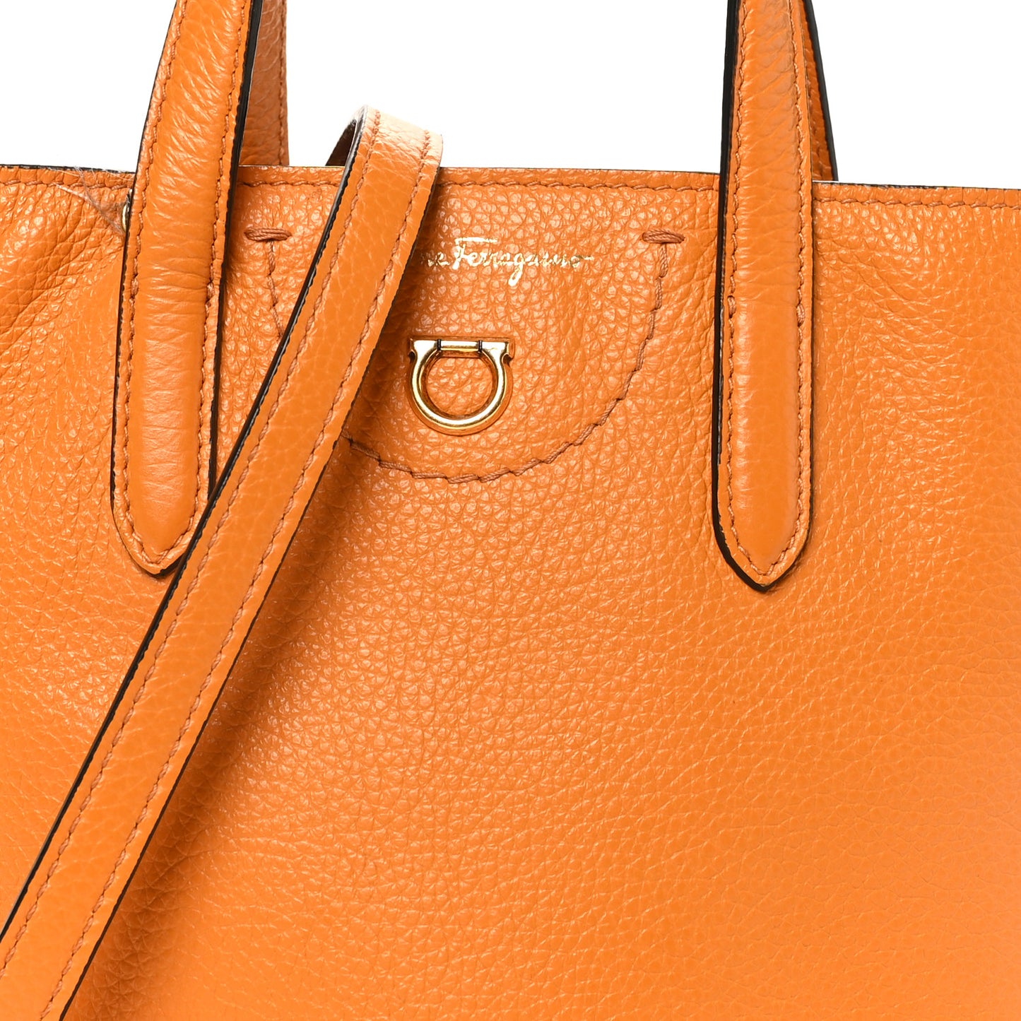 Tumbled Calfskin Gancini Mini Bag Olivello