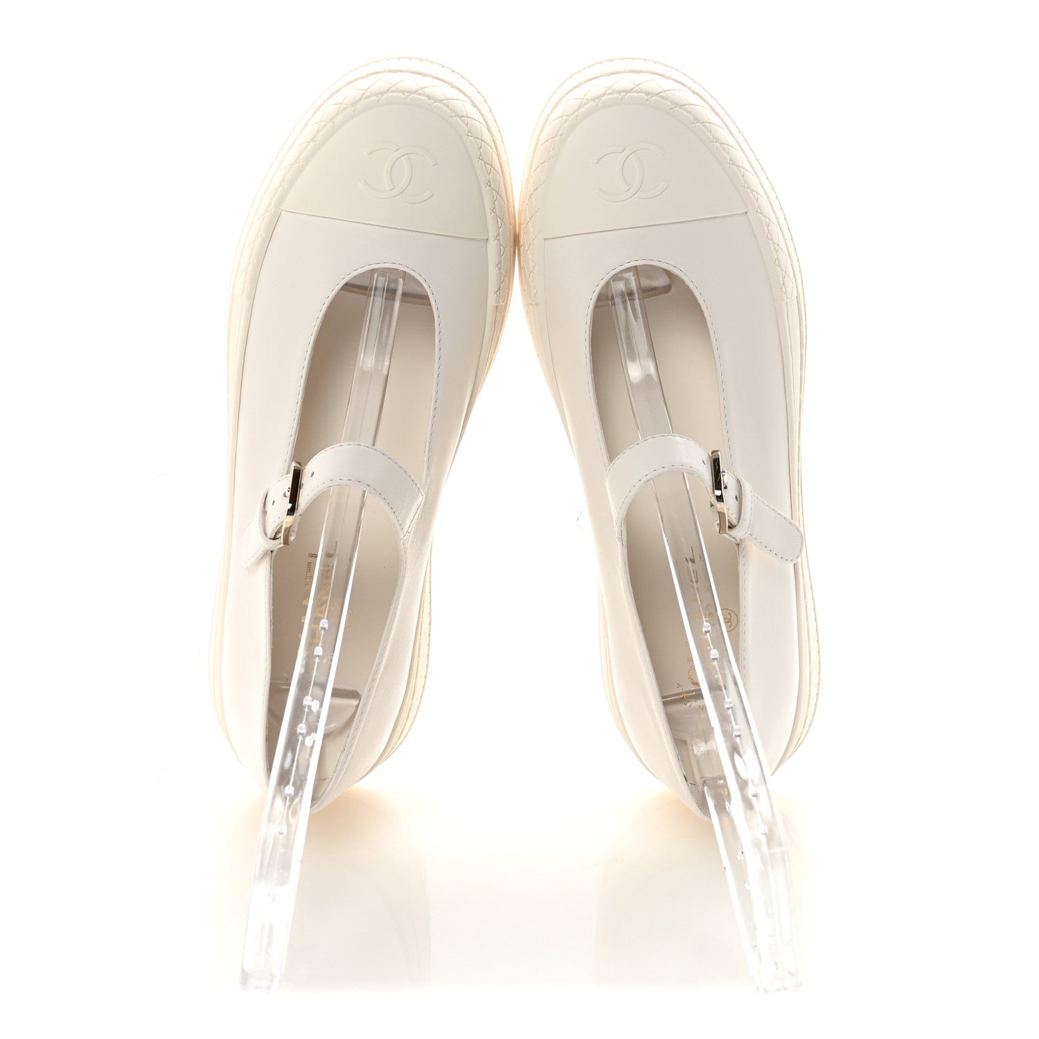 Chanel Lambskin Mary Jane Flats 41 White 2 of 10