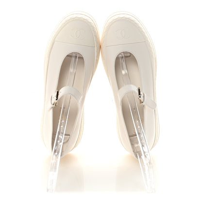 Chanel Lambskin Mary Jane Flats 41 White 2 of 10