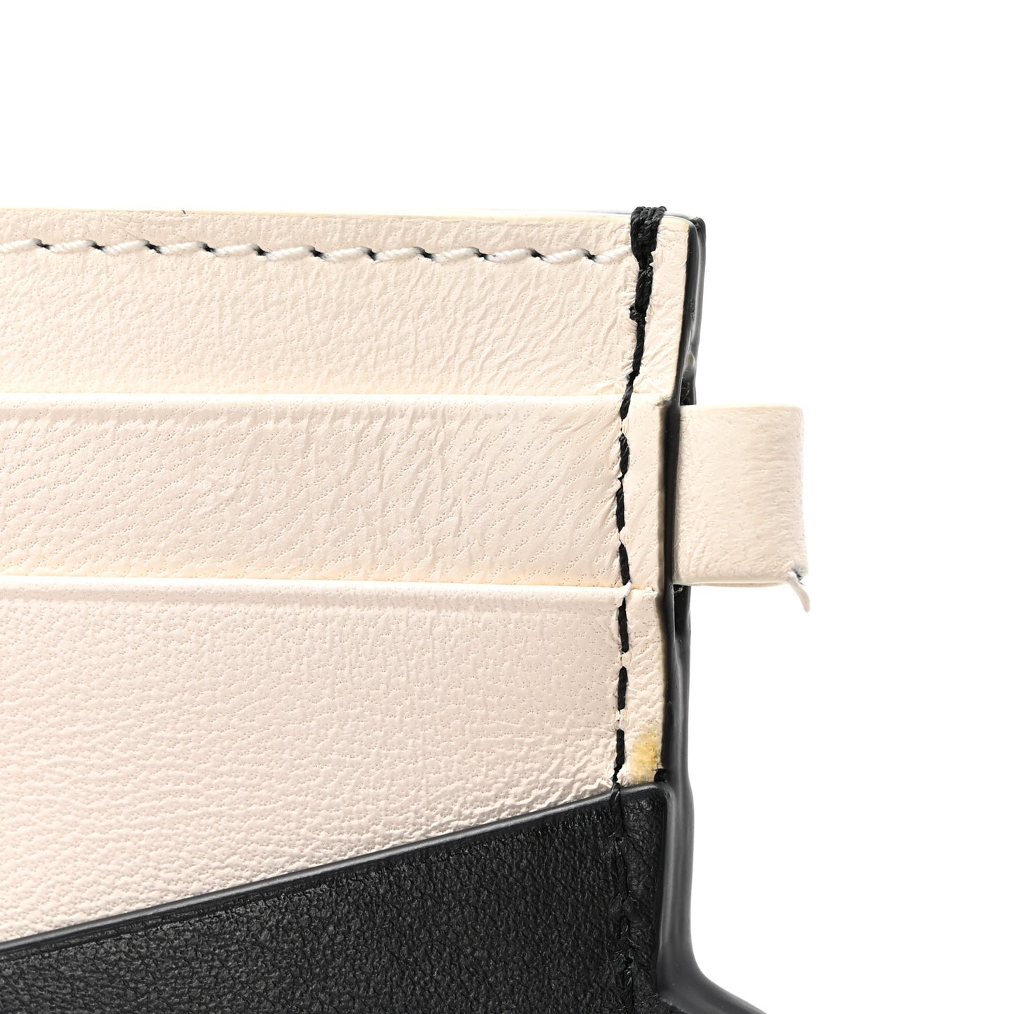 X DISNEY Calfskin Oswald Card Holder White Black