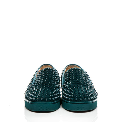 Christian Louboutin Suede Spikes Roller Boat Mens Flats 41 Lagune 2 of 8