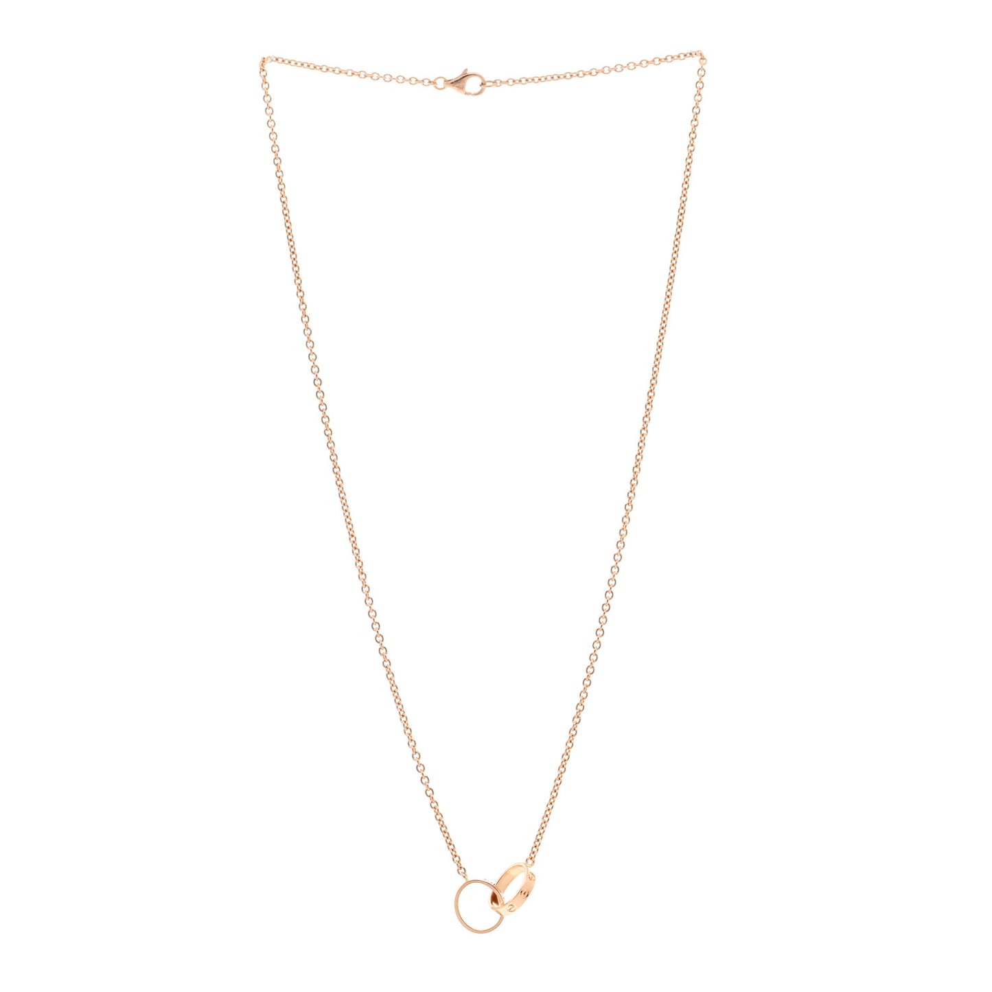 18K Pink Gold Interlocking LOVE Necklace