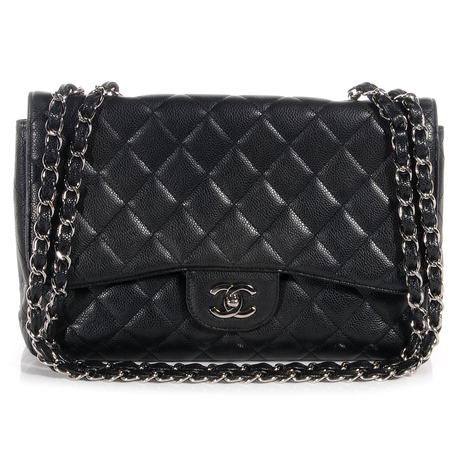 Caviar Jumbo Single Flap Black