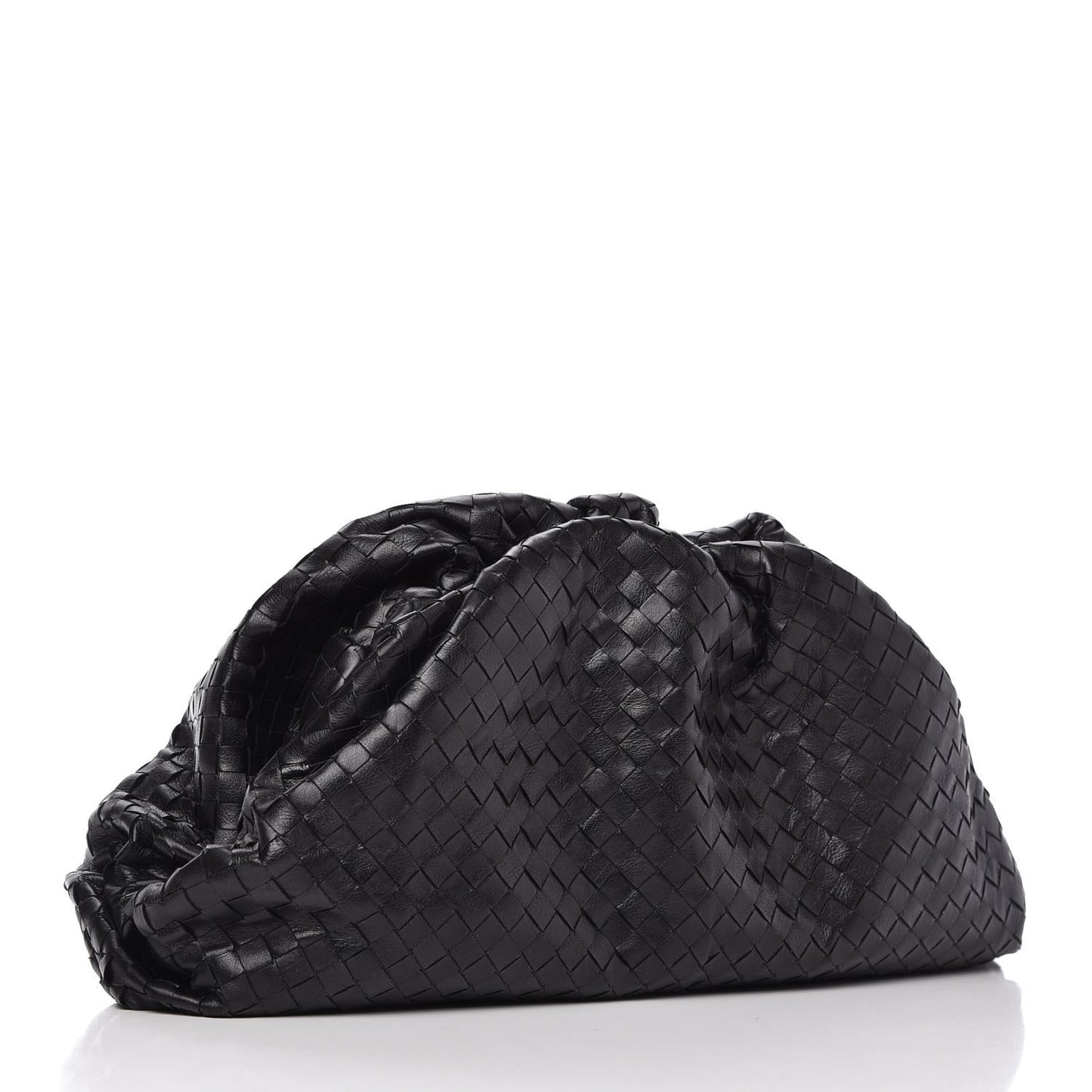 Nappa Maxi Intreccio The Pouch Oversized Clutch Black