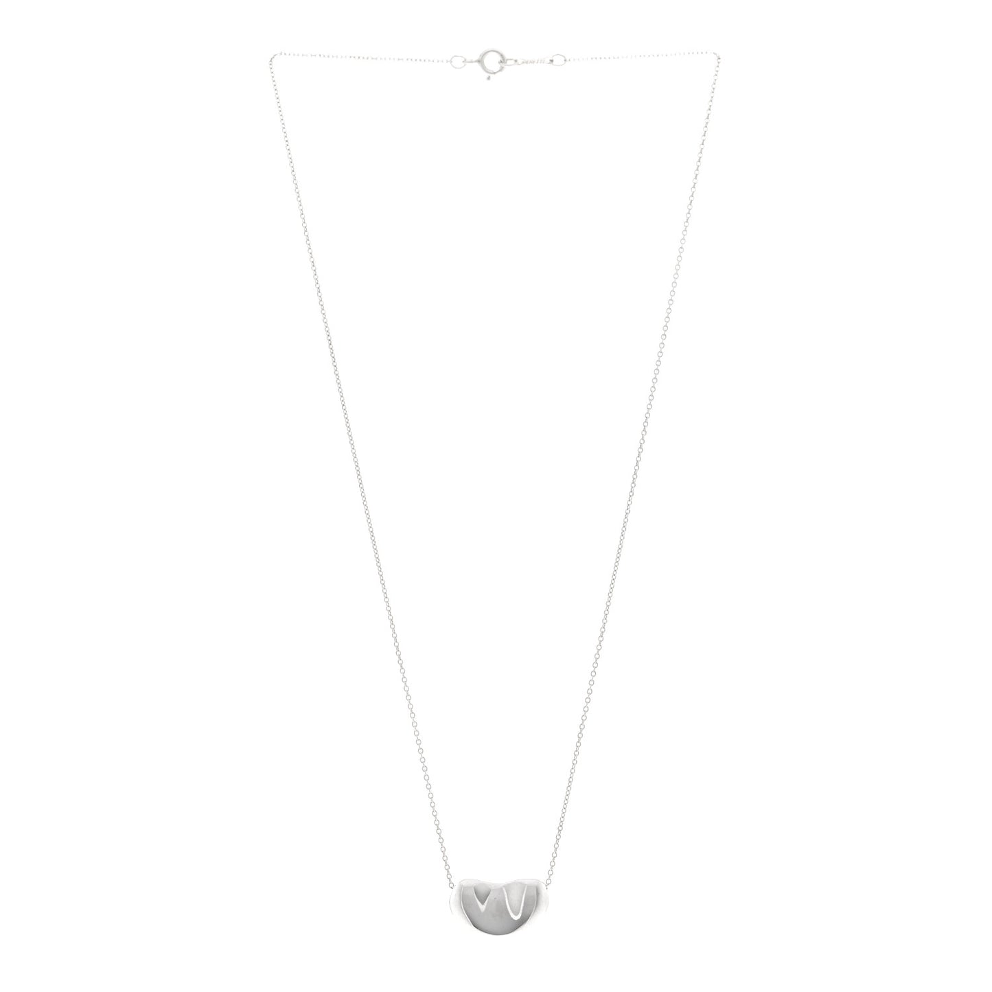 Sterling Silver 19mm Elsa Peretti Bean Pendant Necklace