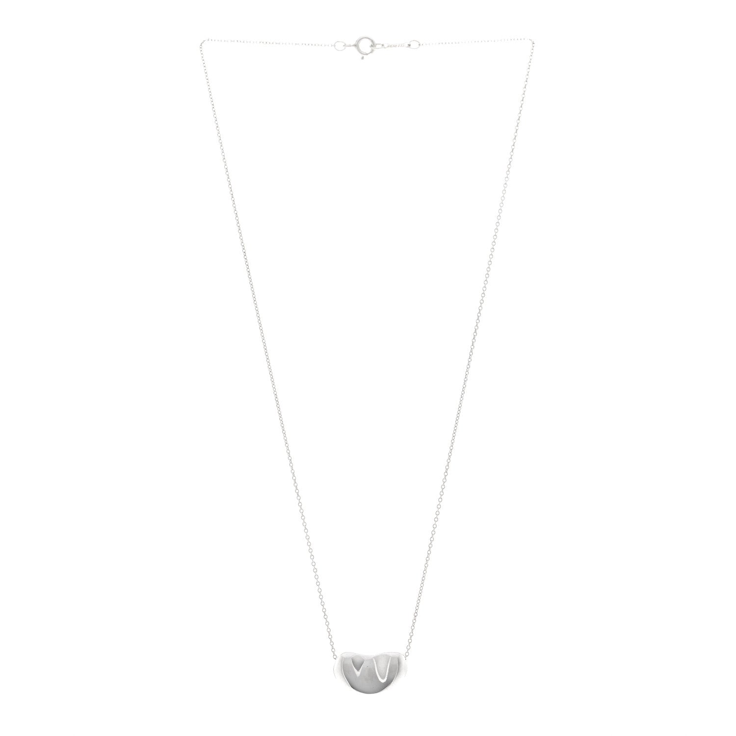 Tiffany Sterling Silver 19mm Elsa Peretti Bean Pendant Necklace 3 of 5