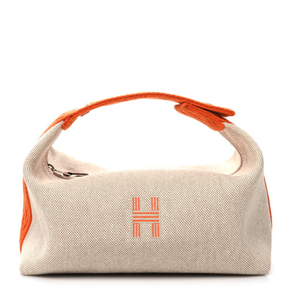 Hermes Canvas Small Bride-A-Brac Pouch Natural Orange 1 of 9
