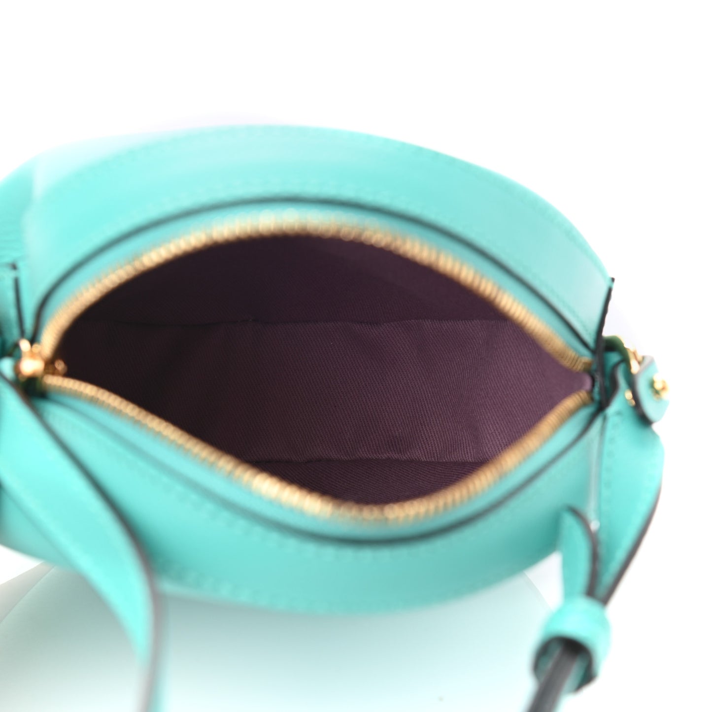 Calfskin La Medusa Round Camera Bag Turquoise
